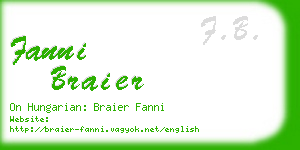 fanni braier business card